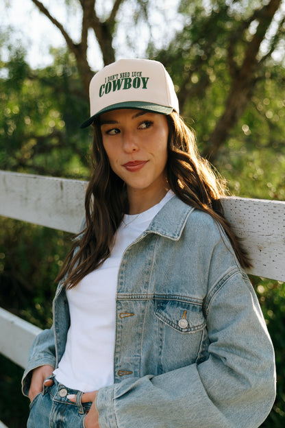 I Don't Need Luck Cowboy- Embroidered Trucker Hat