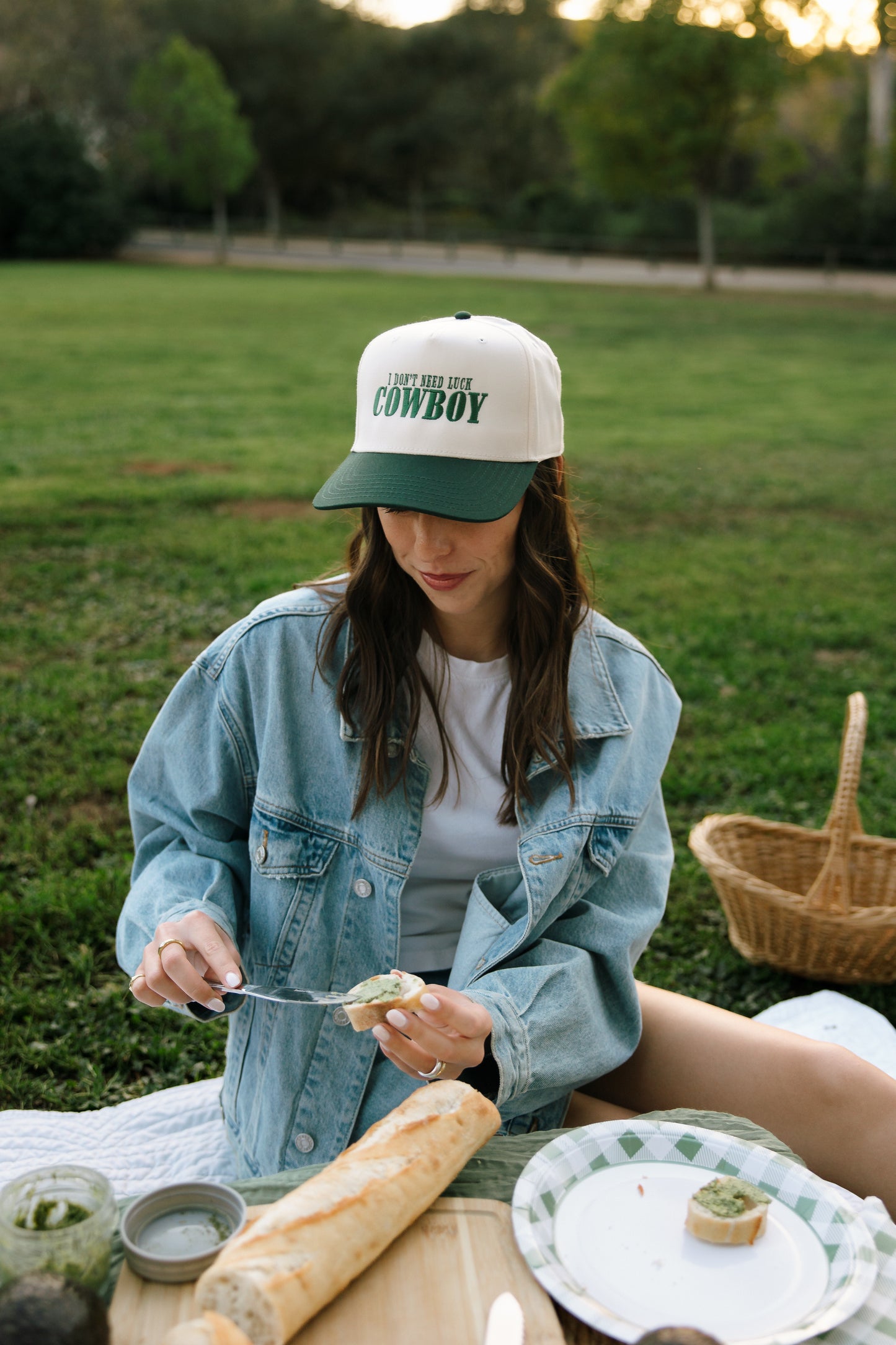 I Don't Need Luck Cowboy- Embroidered Trucker Hat
